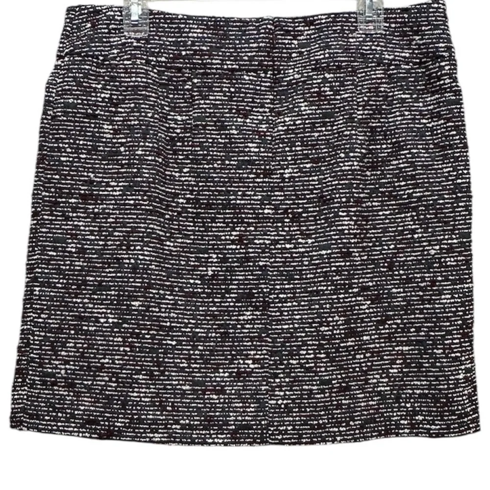 LOFT Women’s Sz 12 Gray Burgundy Textured Mini Skirt